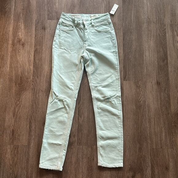 NWT Anthropologie Pilcro and The Letterpress High Rise Slim Jeans Mint 26 Tall - Picture 2 of 7